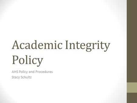 Academic Integrity Policy