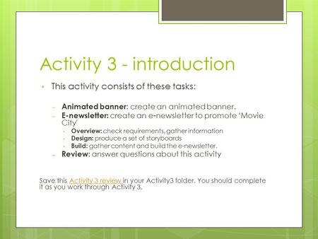 Activity 3 - introduction