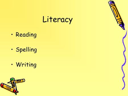 Literacy Reading Spelling Writing.