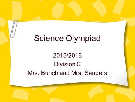2015/2016 Division C Mrs. Bunch and Mrs. Sanders