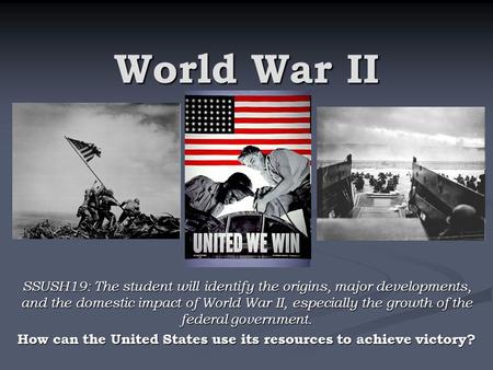 How can the United States use its resources to achieve victory?