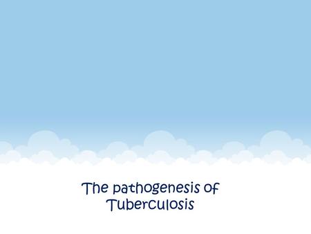 The pathogenesis of Tuberculosis