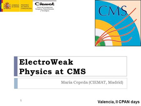 María Cepeda (CIEMAT, Madrid) Valencia, II CPAN days 1.