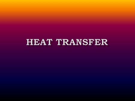  Heat can be transferred from one molecule to another. As one molecule is heated it begins to move and shake rapidly. As it does, it passes some of its.