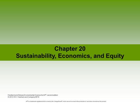 Sustainability, Economics, and Equity