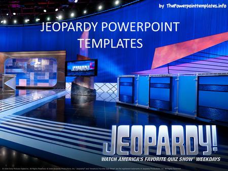 JEOPARDY POWERPOINT TEMPLATES. Category 1Category 2Category 3Category 4Category 5 $100 $200 $300 $400 $500 FINAL JEOPARDY FINAL JEOPARDY.