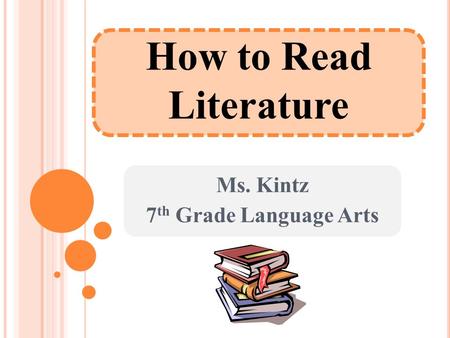 How to Read Literature Ms. Kintz 7 th Grade Language Arts.