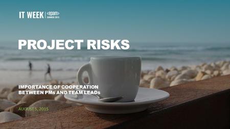 1 PROJECT RISKS IMPORTANCE OF COOPERATION BETWEEN PMs AND TEAM LEADs AUGUST 5, 2015.
