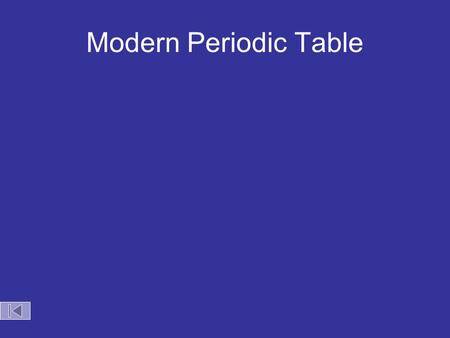 Modern Periodic Table Objective: