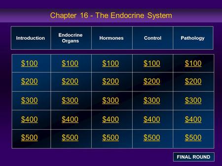 Chapter 16 - The Endocrine System