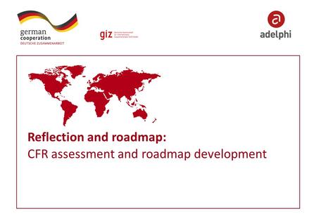 Reflection and roadmap: CFR assessment and roadmap development.