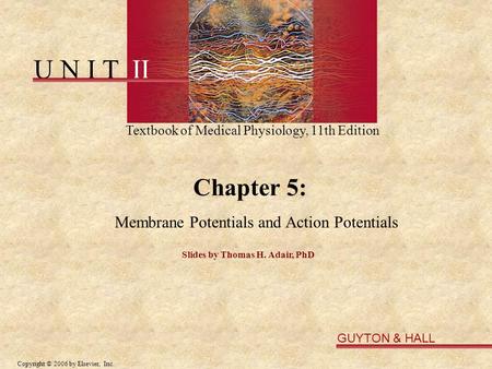 Chapter 5: Membrane Potentials and Action Potentials