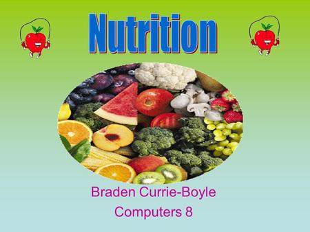 Braden Currie-Boyle Computers 8 Carbohydrates Major source of energy for body Body breaks them down into simple sugars Releases a hormone called insulin.