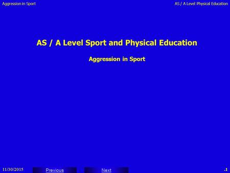 AS / A Level Sport and Physical Education