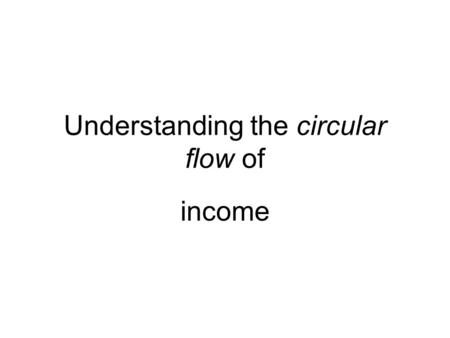 Understanding the circular flow of income. HOUSEHOLDS RESOURCE OWNERS Business firms Money payments Income payments Wages, Rent, Interest, Profits Consumer.