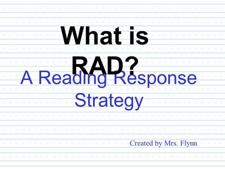 A Reading Response Strategy