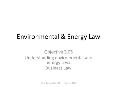 Environmental & Energy Law