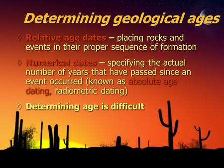 Determining geological ages
