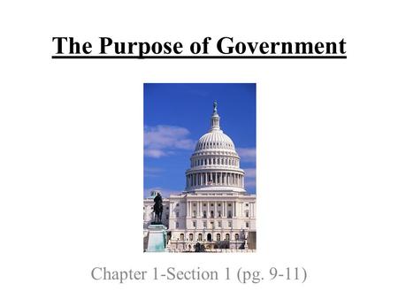 The Purpose of Government