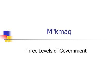 Three Levels of Government