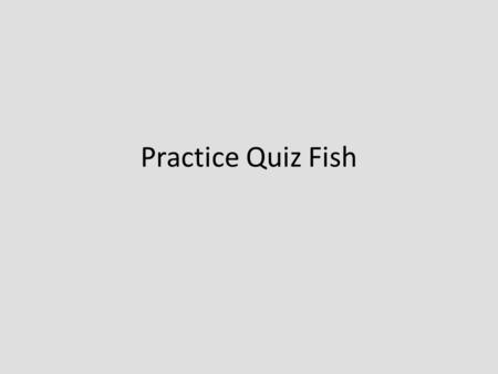 Practice Quiz Fish. Class AgnathaHagfish Hagfish feed on dead or dying fishes.