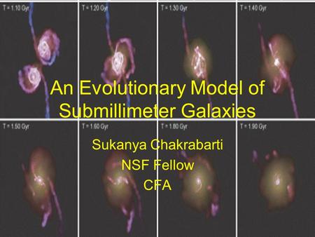 An Evolutionary Model of Submillimeter Galaxies Sukanya Chakrabarti NSF Fellow CFA.