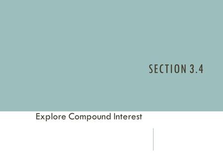 Explore Compound Interest
