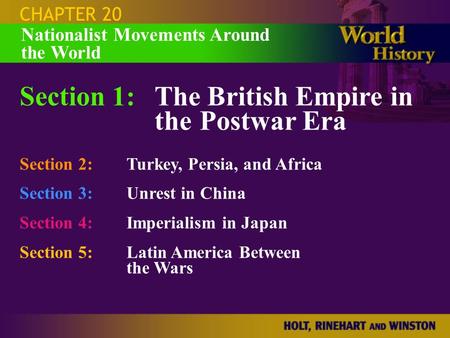 Section 1: The British Empire in the Postwar Era