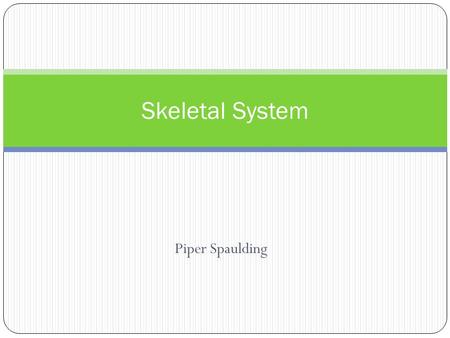 Piper Spaulding Skeletal System. functions of the skeletal system.