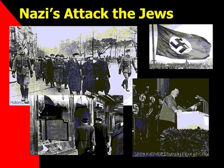 Nazi’s Attack the Jews. HOLOCAUST Nazi Persecution of Jews Anti-Semitism Main “POGROM” 1933 - Economic Boycott of Jews 1935 “ Nuremberg Laws ” –Lost.