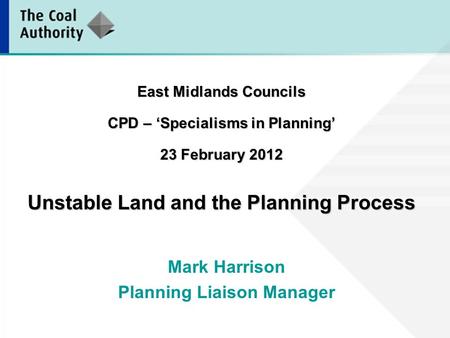 Mark Harrison Planning Liaison Manager