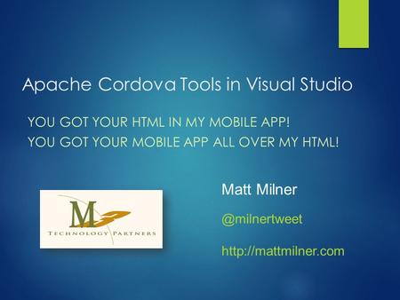 Apache Cordova Tools in Visual Studio