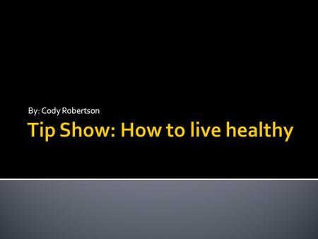 how to maintain a healthy lifestyle presentation