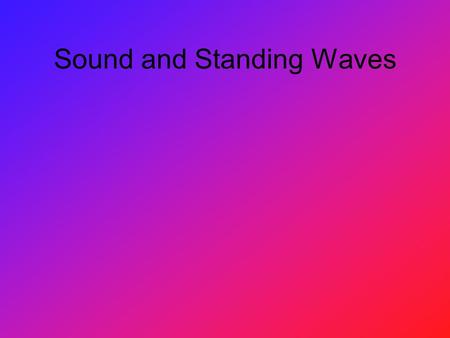 Sound and Standing Waves. Basics of Sound Sound waves travel in longitudinal waves A crest of a sound wave is a compression, where the most particles.