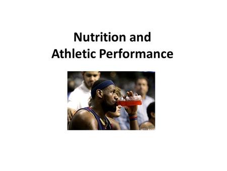Nutrition and Athletic Performance. Optimum Nutrition High in carbohydrate (55-65% of diet) Low in fat (25-30% of diet) Variety of foods 5-12 servings.