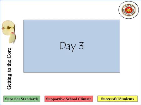 Successful Students Superior StandardsSupportive School Climate Day 3.