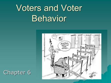 Voters and Voter Behavior Chapter 6. History of Voting Rights  The Framers purposefully left the power of voting to the States  Suffrage and Franchise.