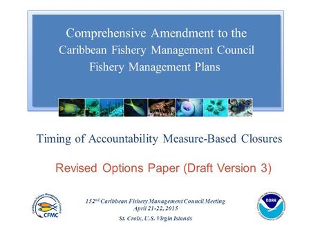 Comprehensive Amendment to the Caribbean Fishery Management Council Fishery Management Plans Comprehensive Amendment to the Caribbean Fishery Management.
