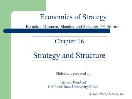 Strategy and Structure