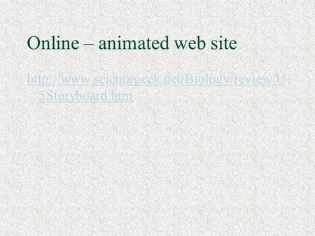Online – animated web site  5Storyboard.htm.