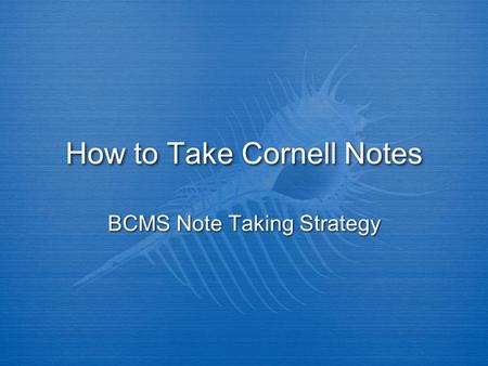 How to Take Cornell Notes BCMS Note Taking Strategy.