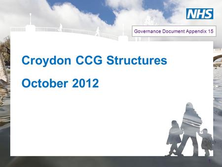 Croydon CCG Structures October 2012 1 Governance Document Appendix 15.