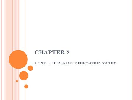 CHAPTER 2 TYPES OF BUSINESS INFORMATION SYSTEM. INTRODUCTION Information System support business operations by processing data related to business operation.