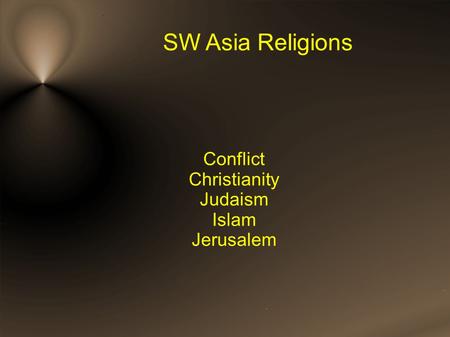 SW Asia Religions Conflict Christianity Judaism Islam Jerusalem.