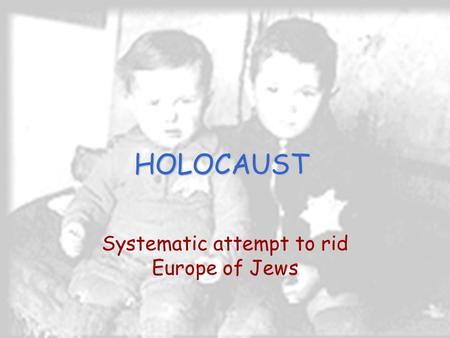 Systematic attempt to rid Europe of Jews