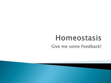 Give me some Feedback!. 2 Homeostasis* * Maintaining of a stable internal environment Homeostatic Control Mechanisms – monitors aspects of the internal.