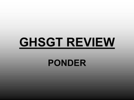 GHSGT REVIEW PONDER. PART ONE The Origins of a Nation, 1350-1776.