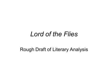 Rough Draft of Literary Analysis