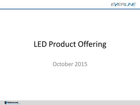 LED Product Offering October 2015.
