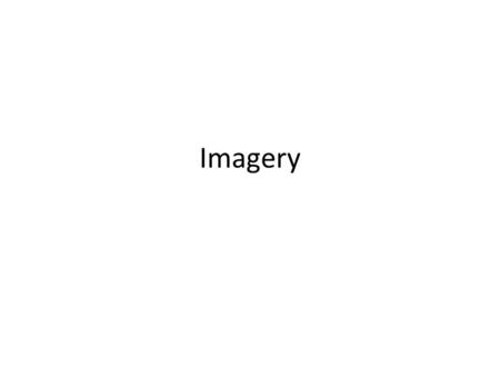 Imagery. imagery DefinitionCharacteristics ExamplesMemory Clue Language that suggests how someone or something looks, sounds, feels, smells, or tastes.